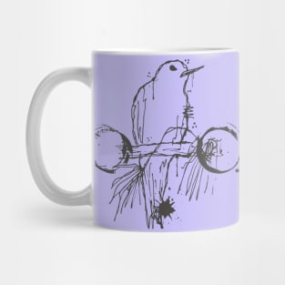 fairy tern on a branch outline sketch Mug